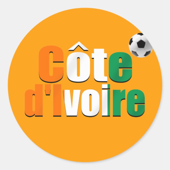Logo von Côte d'Ivoire für Fußballfans Runder Aufkleber (Vorderseite)