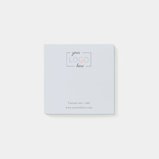 Logo von Custom Business Company Dusty Blue Post-it Klebezettel (Vorderseite)