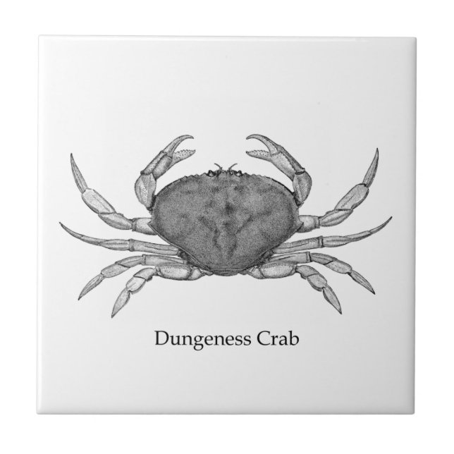 Logo von Dungeness Crab (Line Art. Fliese (Vorderseite)