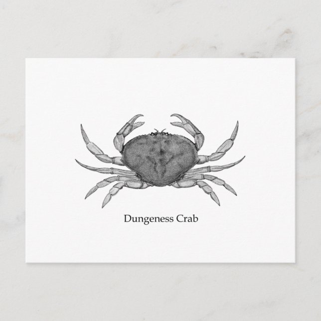 Logo von Dungeness Crab (Line Art. Postkarte (Vorderseite)