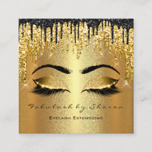 Logo von Gold Glitzer Makeust Artist Lashes Quadratische Visitenkarte
