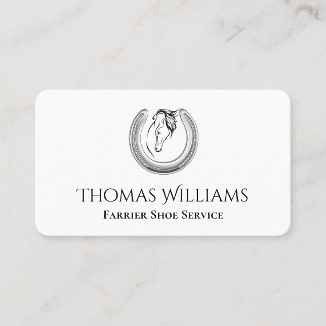 Logo von Horseshoe Reitpferd Visitenkarte (Vorderseite)