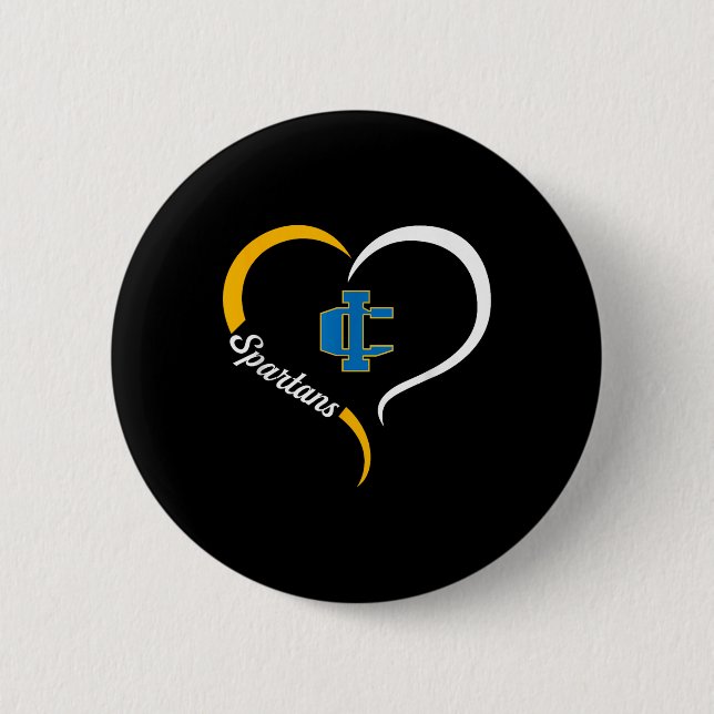 Logo von Imlay City Spartans Halbherz Slogan Hs Button (Vorderseite)