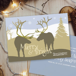 Logo von Light Blue, Beige Rentier Antlers Company Einladung
