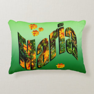 Logo von Maria mit Blume, Dekokissen