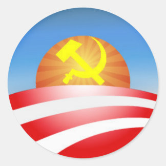 Logo von obama - sowjetisch runder aufkleber
