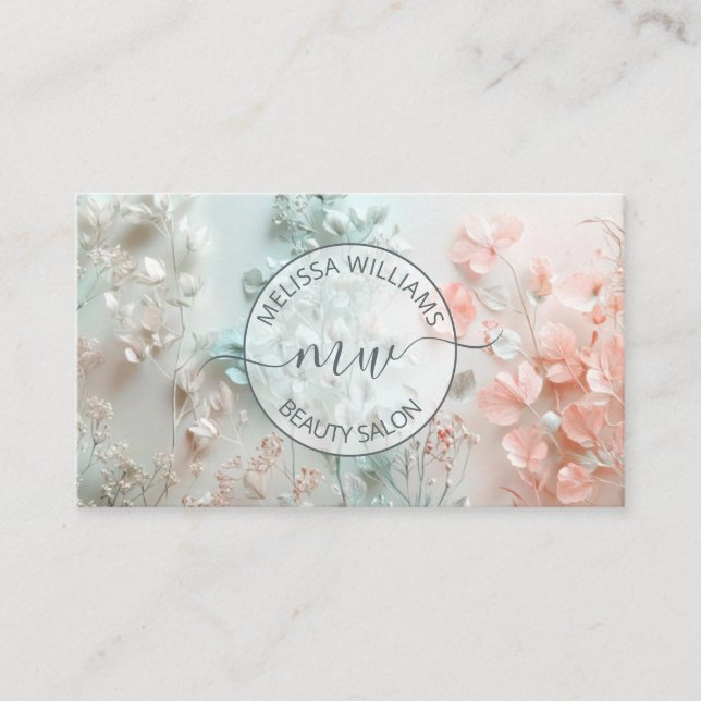 Logo von Pastel Boho Blume Visitenkarte (Vorderseite)