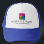 Logo von White and Royal Blue Upload Business Comp Truckerkappe<br><div class="desc">White and Royal Blue Add Upload Business Company Logo Personalisiert Template Trucker Hat.</div>