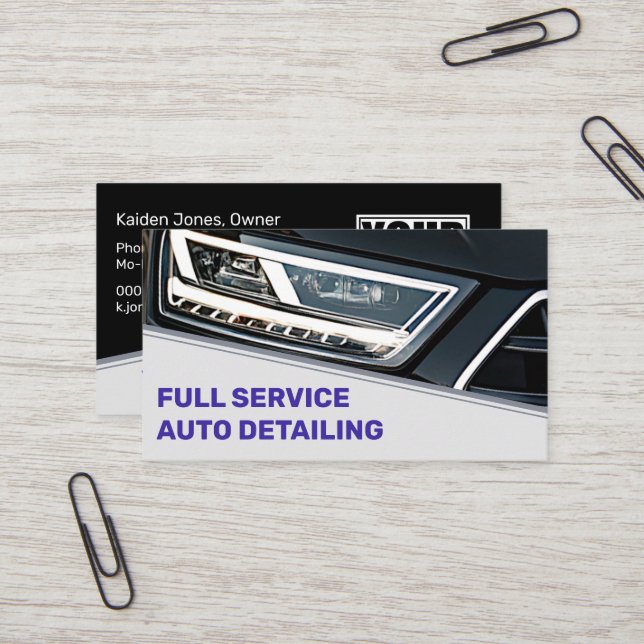 Logo-Vorlage Cooler Black Blue Car Service Visitenkarte (Vorderseite/Rückseite Beispiel)