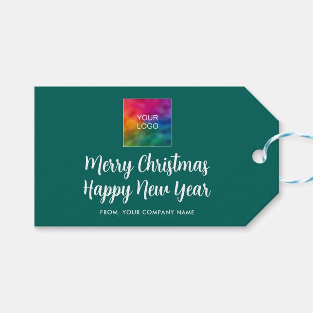 Logo-Vorlage Frohe Weihnachten Glück Neues Jahr Geschenkanhänger (Vorderseite (Horizontal))