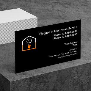 Logo-Vorlage für professionelle Elektroinstallateu Visitenkarte