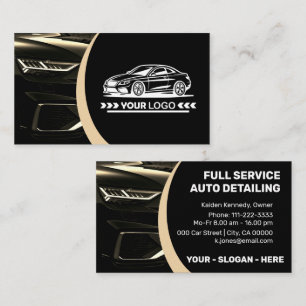 Logo-Vorlage Golden Car Service Auto Visitenkarte