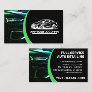 Logo-Vorlage Grüne Auto-Service Auto-Aufbereitung Visitenkarte