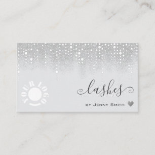 Logo-Vorlage Hübscher weißer Silber-Glitzer-Regen Visitenkarte