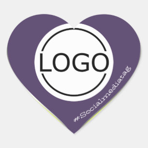 Logo-Vorlage Lila Lemon-Gelbe, kundenspezifische V Herz-Aufkleber
