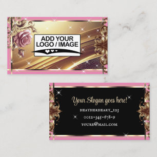 Logo-Vorlage Luxus Chic Gold Rosa Rose Blume Visitenkarte
