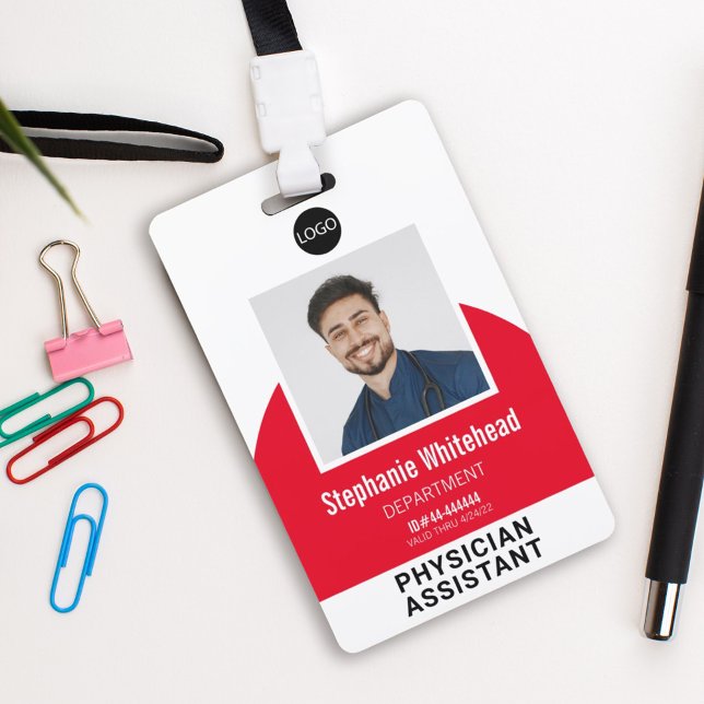 Logo-Vorlage Mitarbeiter-Foto-ID Rot Ausweis (Your photo ID employee badge is not just an identification tool, but a powerful communication medium)