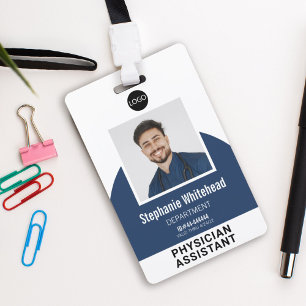 Logo-Vorlage Mitarbeiterfoto Name ID Marineblau Ausweis