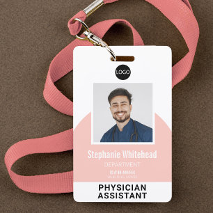Logo-Vorlage Mitarbeiterfoto Name ID Rosarot Ausweis