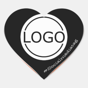 Logo-Vorlage Schwarze Neon Orange benutzerdefinier Herz-Aufkleber