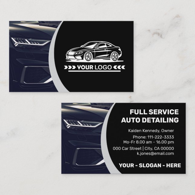Logo-Vorlage Silver Car Service Auto Detailinforma Visitenkarte (Vorne/Hinten)