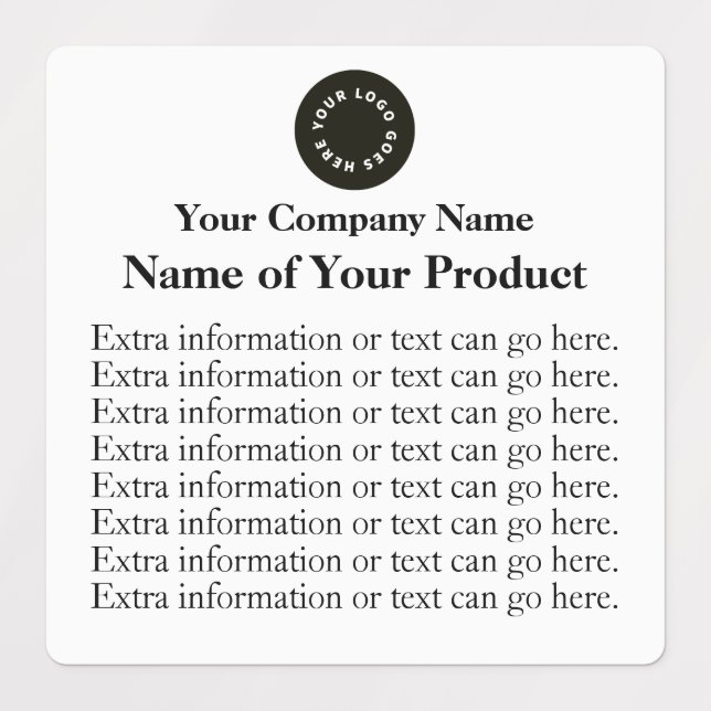 Logo "Wasserfeste Seife oder Kosmetik" - Quadrat Etiketten (Design 1)