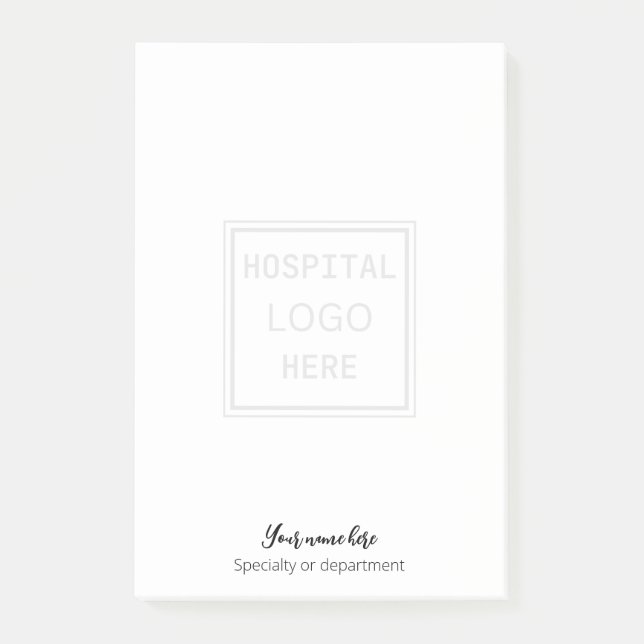 Logo Watermark Simple Modern Hospital Clinic Post-it Klebezettel (Vorderseite)