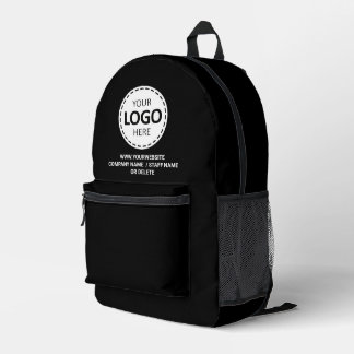 Logo & Web-URL / Text-Upload Werbe-Schwarz Bedruckter Rucksack