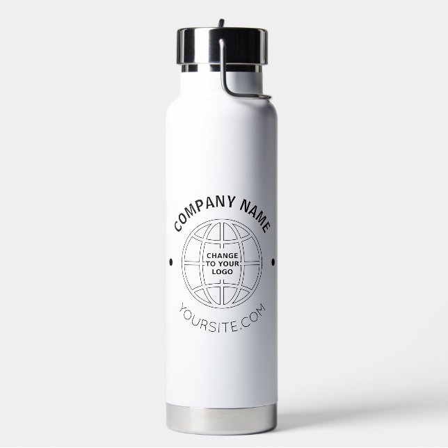 LOGO-WEBADRESSE personalisierter UNTERNEHMEN Trinkflasche (Links)