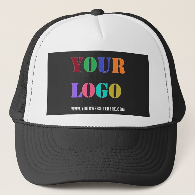 Logo-Website Werbung Business Trucker Hat Truckerkappe (Vorderseite)
