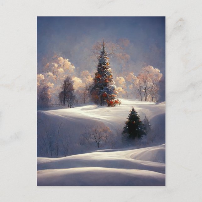 Logo Weihnachtsbaum Landscape Postcard Postkarte (Vorderseite)