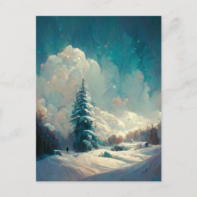 Logo Weihnachtsbaum Landscape Postcard Postkarte (Vorderseite)