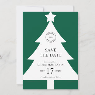 Logo Weihnachtsbaum Party Save the Date grün Einladung