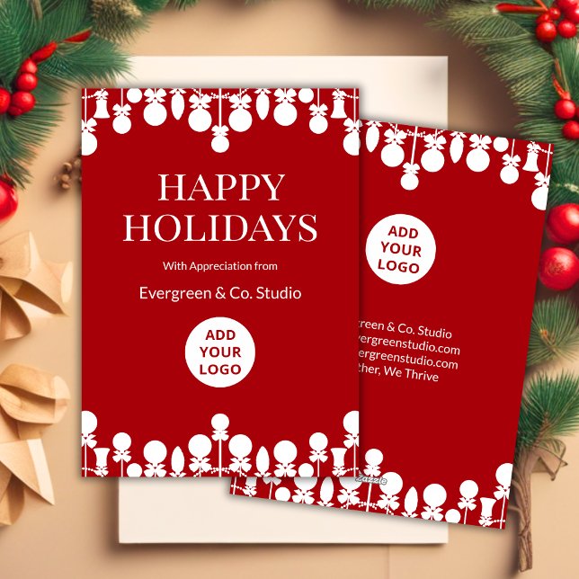 Logo-Weihnachtskarte | Eleganter Business Style Feiertagskarte (Von Creator hochgeladen)