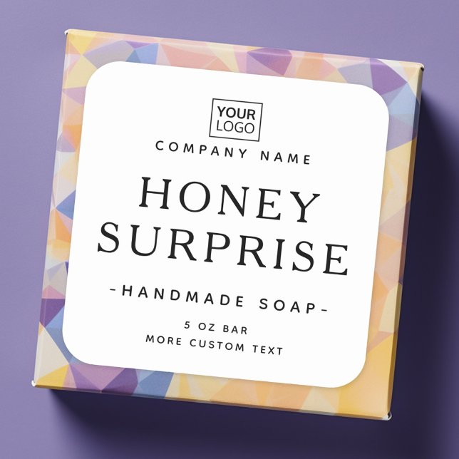 Logo-weiße oder farbige Markierungen hinzufügen Quadratischer Aufkleber (Add logo white or any color square product labels)