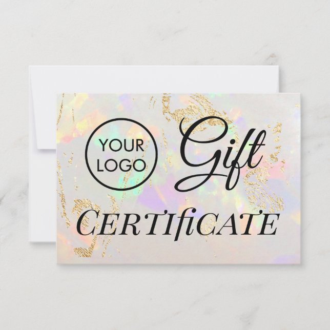 Logo weißer Opalstein Geschenkgutschein (Vorderseite)