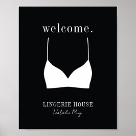 Logo "Welcome Schwarz-weiß Lingerie Boutique" Poster