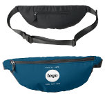 Logo-Werbeaktion für Unternehmen Aquamarin grünes  Bauchtasche<br><div class="desc">Fügen Sie Ihr eigenes Logo und Textauswahl zu diesem Design hinzu. Entfernen Sie den oberen oder unteren Text,  wenn Sie es vorziehen. Minimalistisch und beruflich. Ideal für ein Werbeprodukt für Ihre Kunden und Kunden. Ideal für Firmenveranstaltungen,  Sport,  Messen und Sponsoring. Weitere Versionen finden Sie in der Auflistung.</div>