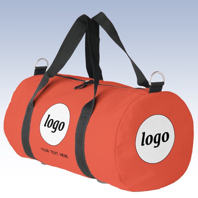 Logo-Werbeaktion Orange Duffle Bag (Logo with custom text business branding promotional duffel bag)