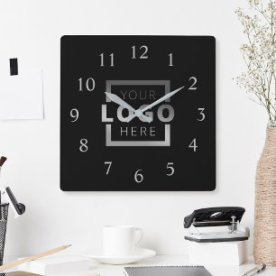 Logo-Werbemarke für kundenspezifische Unternehmen Quadratische Wanduhr