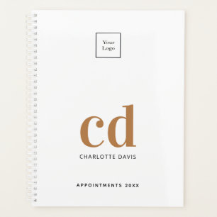 Logo-Whitgold-Monogramm Initialen Business 2023 Planer