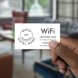 Logo WiFi Password Network Details für Hotel Begleitkarte