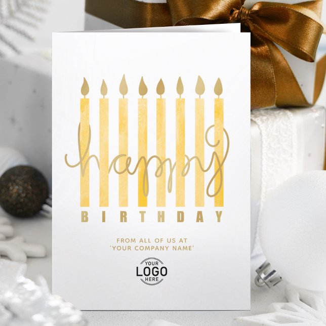 Logo-Yellow Candles Business Happy Birthday hinzuf Karte (Von Creator hochgeladen)