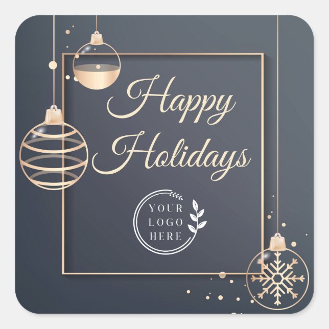 Logoaufenthalt Weihnachten Weihnachten Corporate M Quadratischer Aufkleber (Vorderseite)