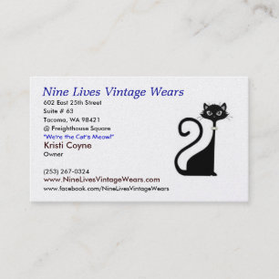 logocat04w10, neun Vintage Leben trägt, 602 Eas Visitenkarte