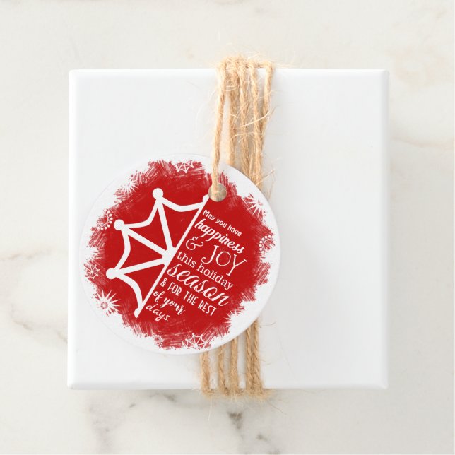 Logod Red Snowflake Weihnachtsgeschenk-Tag Geschenkanhänger (Beispiel)