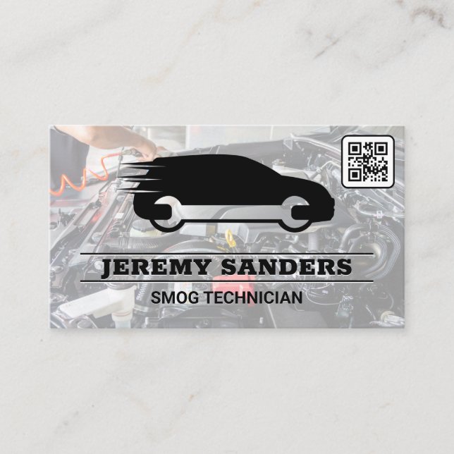 Logodienste für französische Auto | QR Code Busine Visitenkarte (Vorderseite)