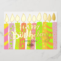 Logofarbige Kerzen hinzufügen Business Happy Birth