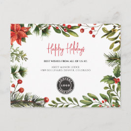 Logogeschäft Weihnachtskunden Feiertagspostkarte