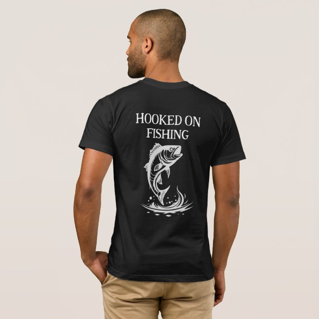Logokombination für den Fischfang, Personalisierte T-Shirt (Schwarz voll)